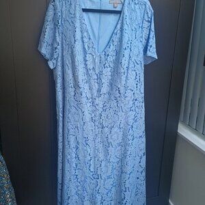 Jessica London Womens 24W Lace Handkerchief Dress Periwinkle French Blue 1x/2x